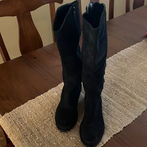 Womens wide calf suede boots